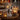 Theelichthouder Wild Glas Camel/Zwart Medium Set van 3