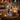 Theelichthouder Wild Glas Camel/Zwart Large Set van 3
